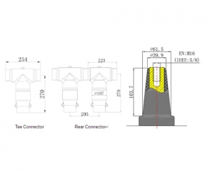 630A tee Deadbreak conector avaliado 35kV